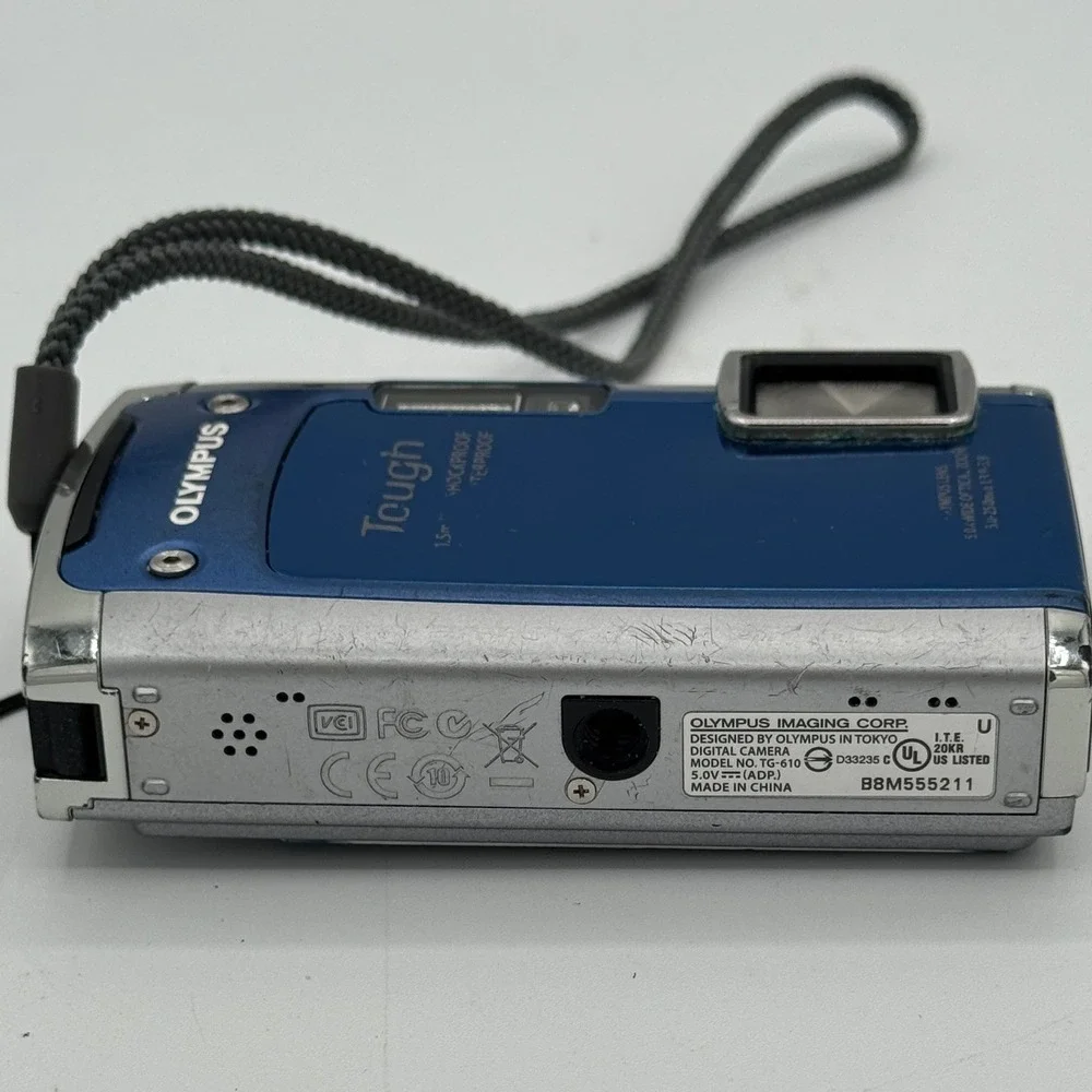 Olympus Tough TG-610 14MP Digital Camera Blue Waterproof Shockproof 5x Zoom